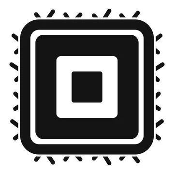 Microchip with contacts is processing data from computer Illustrazione stock