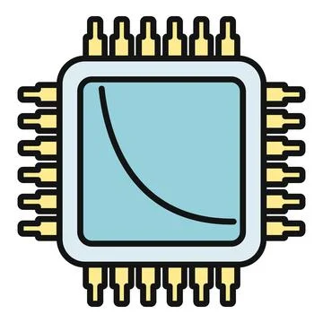 Microchip cpu processor circuit board icon concept Stock Illustration