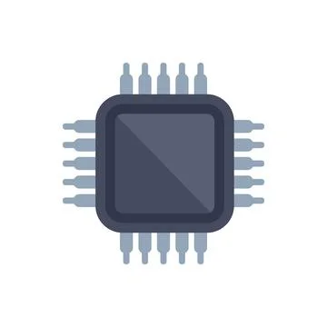 Microchip cpu processor icon showing data processing concept Stock Illustration