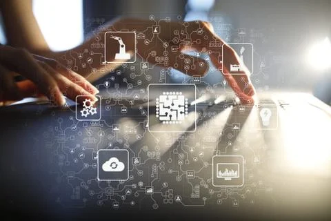 Microchip, CPU, Processor, Microcircuit Computing Engineering. Modernization and 스톡 사진