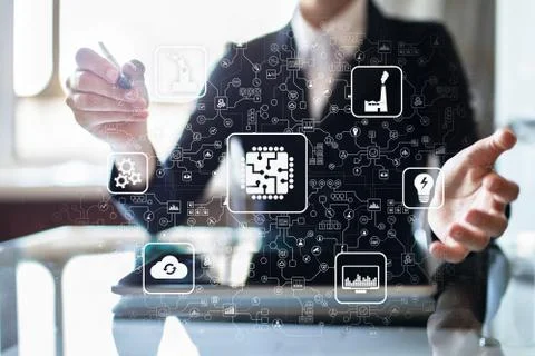 Microchip, CPU, Processor, Microcircuit Computing Engineering. Modernization and 库存照片