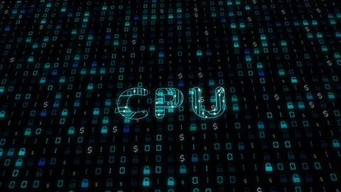 Microchip CPU Processor Turning On Stock Footage 106786346