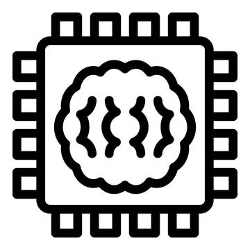 Microchip cpu is representing artificial intelligence and machine learning Illustrazione stock