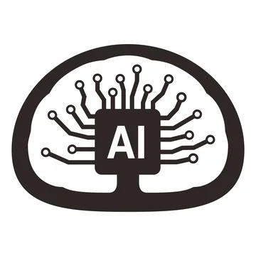 Microchip in the Cyborg head, Artificial intelligence concept. vector illustr Stock Illustration