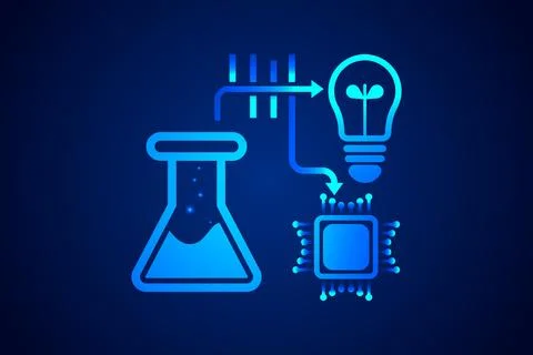 Microchip on Dark Background Stock Illustration