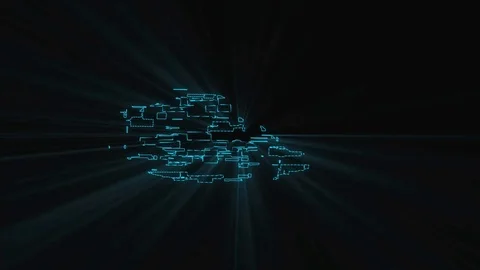 Microchip data information is spreading or connecting to everywhere Stock Footage 124944794