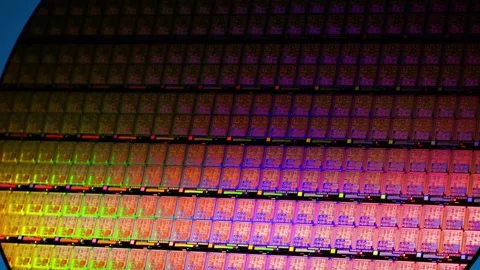 Microchip Die Pattern Extreme Close Up 4K Stock Footage 340497992