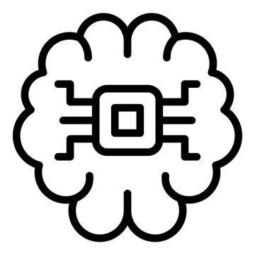 Microchip drone icon, outline style Illustrazione stock