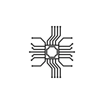 Microchip electronic device icon. Element of artificial intelligence icon for Stockillustratie