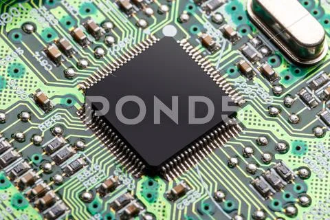 Microchip, electronics concept Stock Photos