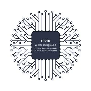 Microchip of the electronics for infographics, websites, mobile apps and Stock Illustration