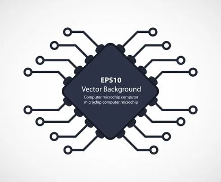 Microchip of the electronics for infographics, websites, mobile apps and Illustrazione stock