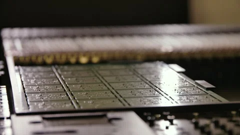 Microchip factory - assembling a chip set board Stock Footage 252757452