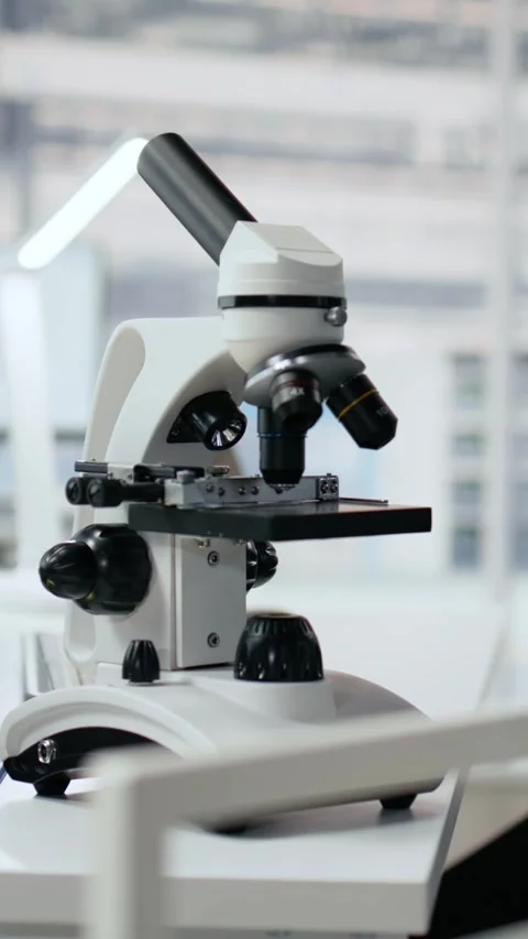 Microchip factory research office with workstations used to inspect processor Stock Footage 335883395