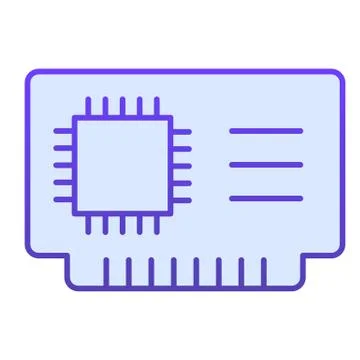 Microchip flat icon. Cpu vector illustration isolated on white. Chip gradient Stock Illustration