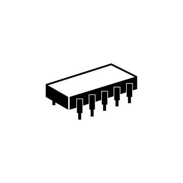 Microchip Flat Vector Icon Illustrazione stock