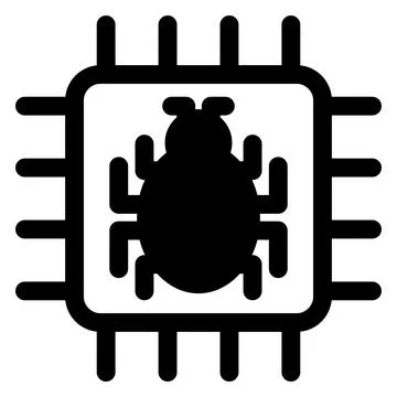 Microchip glyph icon vector illustration isolated on white background Stock Illustration