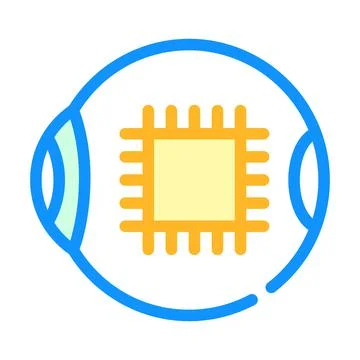 Microchip for good eye vision color icon vector illustration Stock Illustration