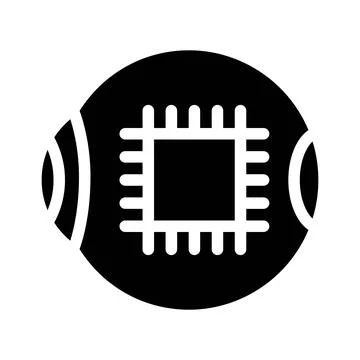 Microchip for good eye vision glyph icon vector illustration Stock Illustration