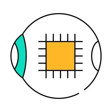 Microchip for good eye vision icon color illustration 스톡 일러스트