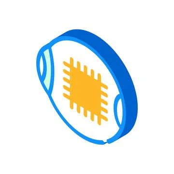 Microchip for good eye vision isometric icon vector illustration Stock Illustration