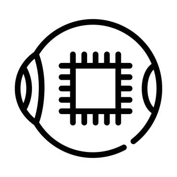 Microchip for good eye vision line icon vector illustration 스톡 일러스트