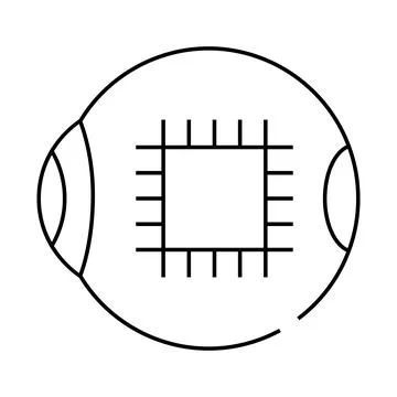 Microchip for good eye vision line icon vector illustration 스톡 일러스트