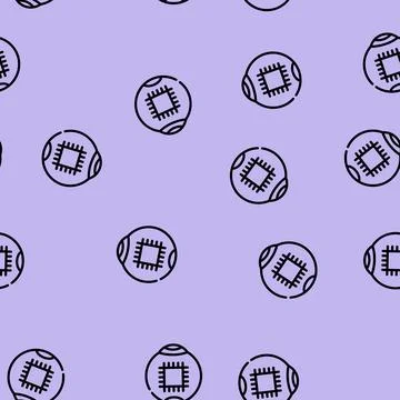 Microchip for good eye vision line vector seamless pattern Stockillustratie