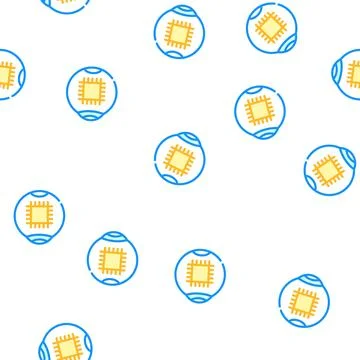 Microchip for good eye vision vector seamless pattern 스톡 일러스트
