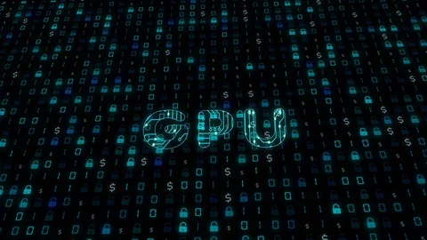 Microchip GPU Processor Turning On Stock Footage 106786426