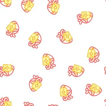 Microchip for heart vector seamless pattern イラスト素材