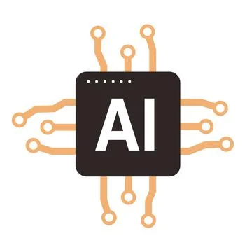 Microchip icon, Artificial intelligence concept. vector illustration 스톡 일러스트