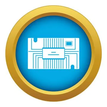 Microchip icon blue vector isolated Illustrazione stock