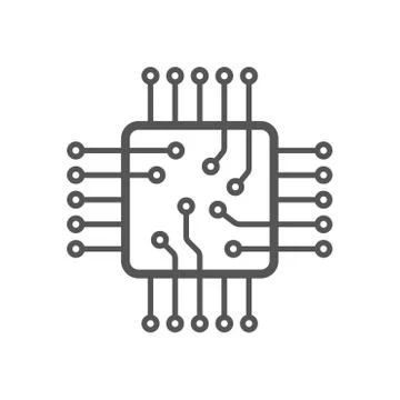 Microchip icon. CPU and GPU icon. Processor icon Illustrazione stock