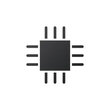 Microchip icon. CPU, Central processing unit, computer processor, chip symbol 库存插图
