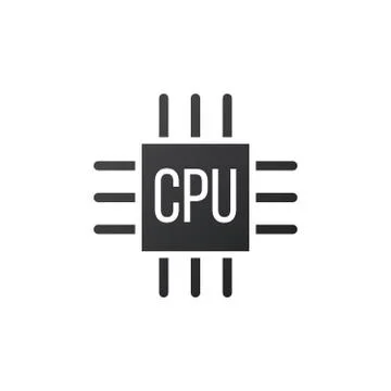 Microchip icon. CPU, Central processing unit, computer processor, chip symbol 스톡 일러스트