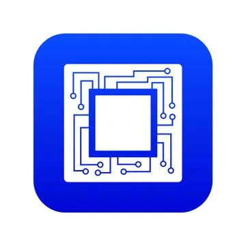 Microchip icon digital blue イラスト素材