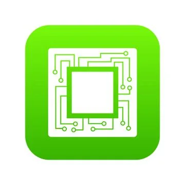 Microchip icon digital green Stockillustratie