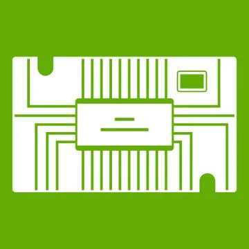Microchip icon green Stockillustratie