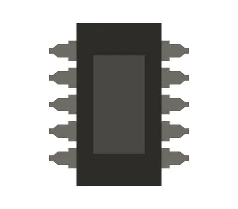 Microchip icon illustrated in vector on white background Illustrazione stock