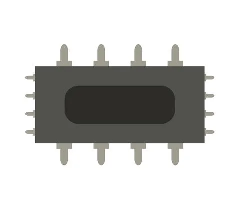 Microchip icon illustrated in vector on white background Illustrazione stock