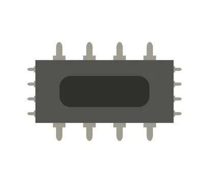 Microchip icon illustrated in vector on white background Illustrazione stock