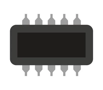 Microchip icon illustrated in vector on white background Illustrazione stock
