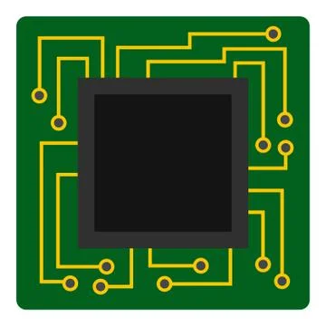 Microchip icon isolated Stock Illustration