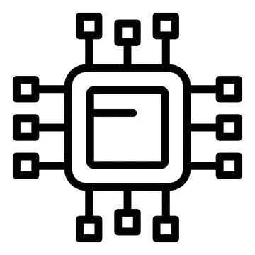 Microchip icon, outline style 스톡 일러스트