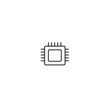 Microchip icon symbolizing processor, technology, and electronic computing Stock Illustration