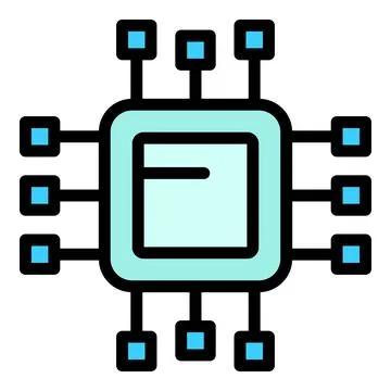 Microchip icon vector flat 스톡 일러스트