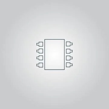 Microchip icon. Vector illustration Illustrazione stock