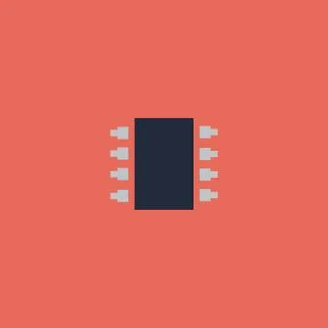 Microchip icon. Vector illustration. Illustrazione stock