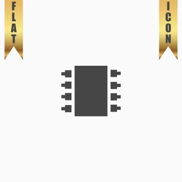 Microchip icon. Vector illustration. Illustrazione stock